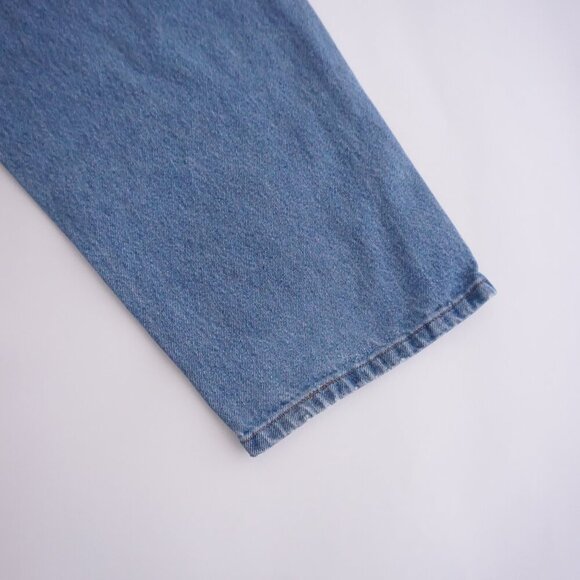 Vintage Rustler Carpenter Dungaree Mid-wash Wide-leg Blue Denim Jeans 38X30 - Picture 14 of 15